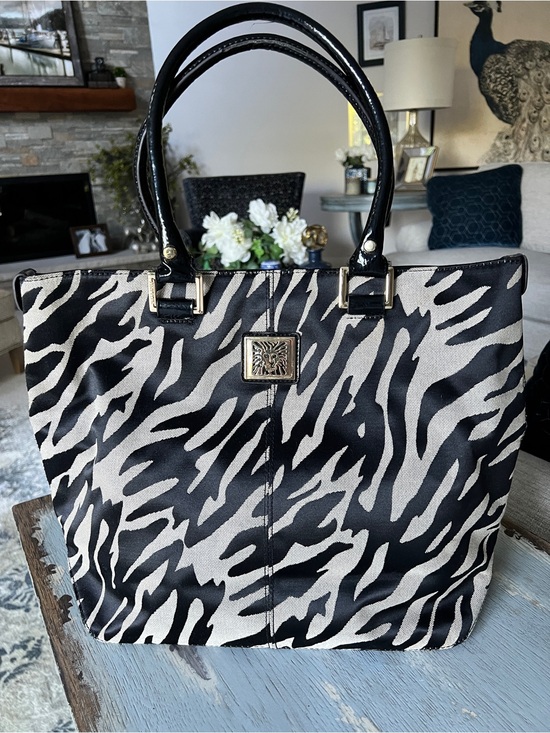 Anne Klein Handbags - Anne Klein Black and White Zebra Print Tote